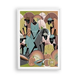 Póster en marco blanco - Se avecina una gran celebración - 70x100 cm