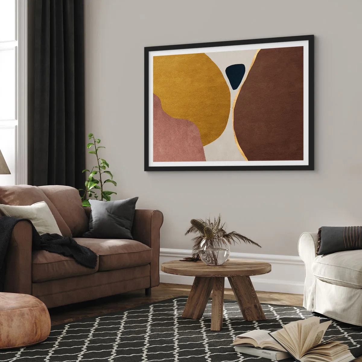 Póster en marco negro - Abstracción - un lugar en el espacio - 40x30 cm