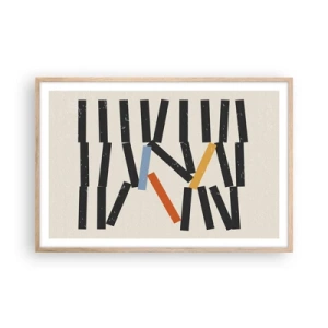 Póster en marco roble claro - Dominó - composición - 91x61 cm
