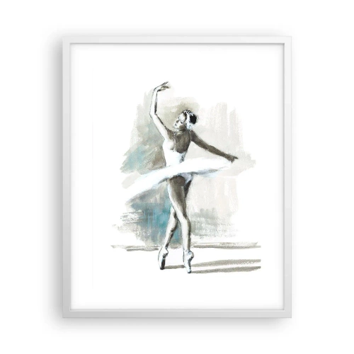 Póster en marco blanco - Encantada por un cisne - 40x50 cm