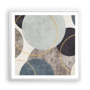 Póster en marco blanco - Círculo tras círculo - 60x60 cm