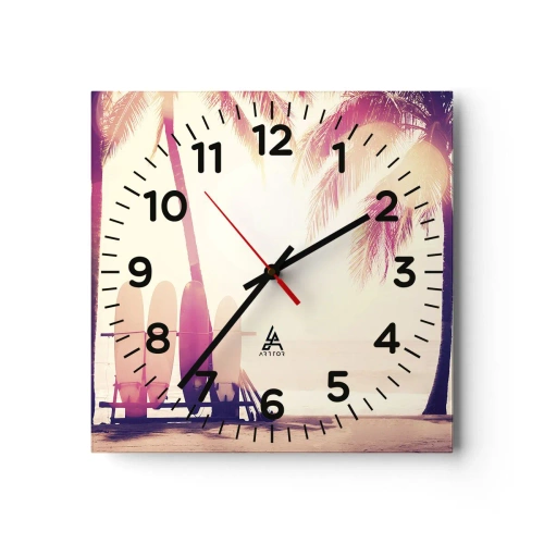 Reloj de pared - Reloj de vidrio - Va a ser un gran día - 30x30 cm