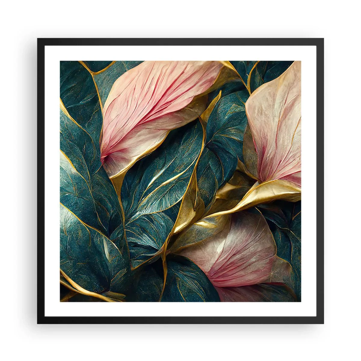 Póster en marco negro - Elegancia y estilo naturales - 60x60 cm