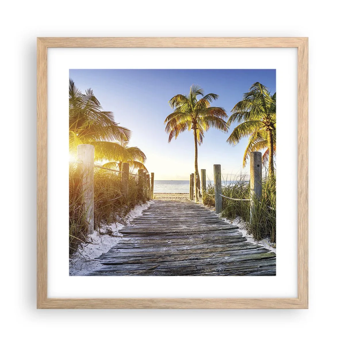 Póster en marco roble claro - Directo al paraíso - 40x40 cm