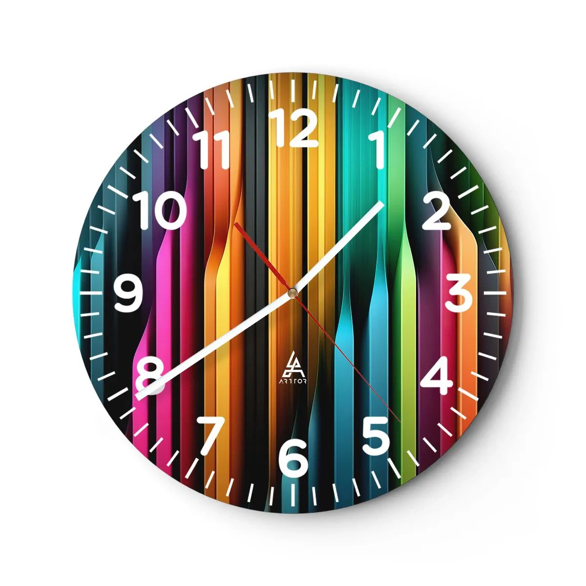Reloj de pared - Reloj de vidrio - Órgano luminoso - 30x30 cm