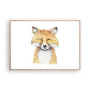 Póster en marco roble claro - Humor de zorro - 100x70 cm