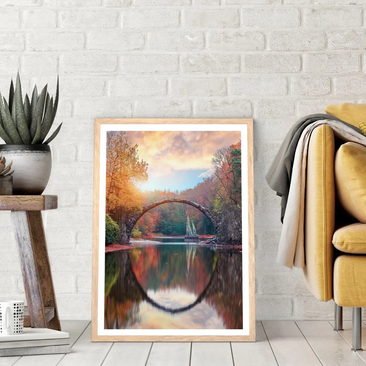 Póster en marco roble claro - Al otro lado del espejo - 50x70 cm