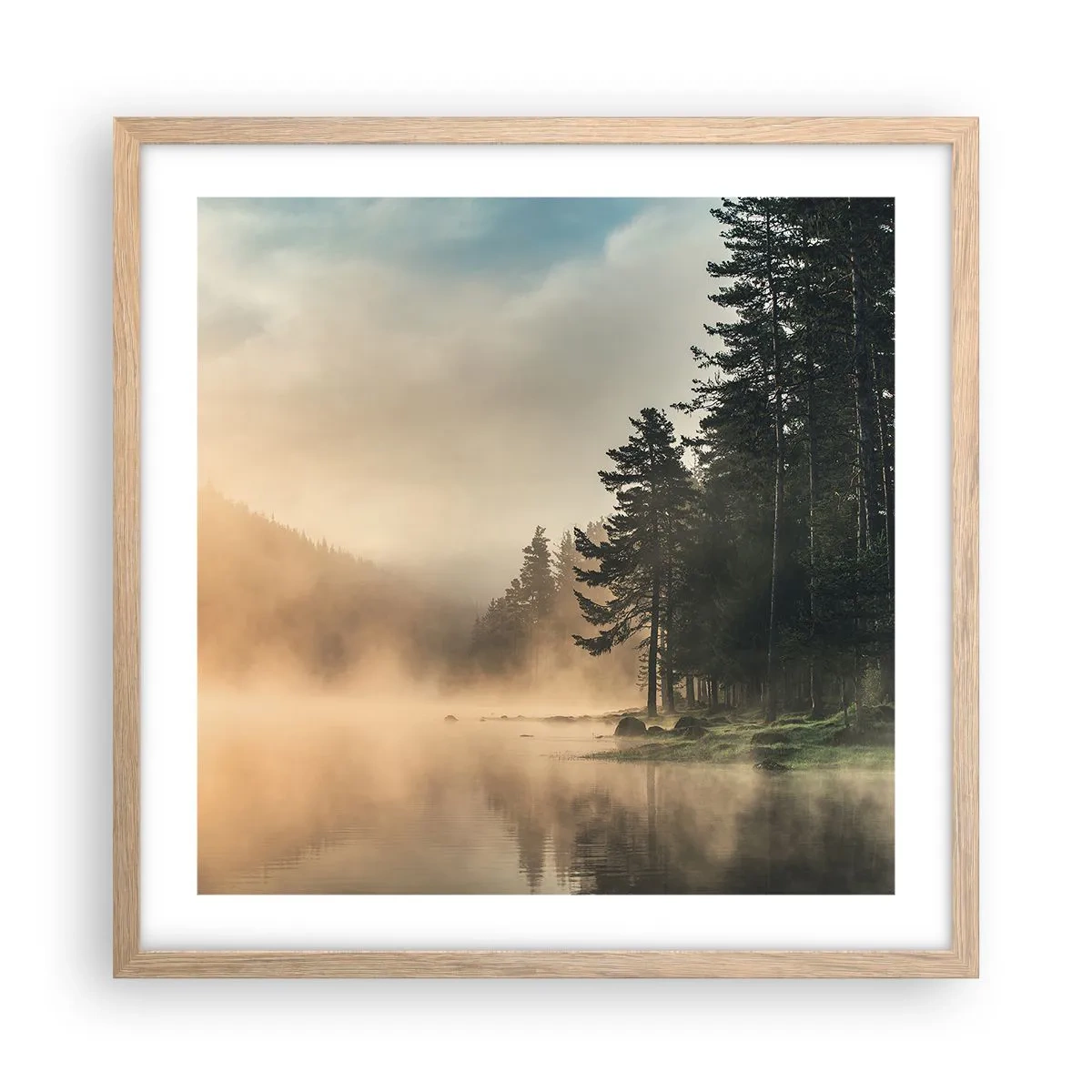 Póster en marco roble claro - El nacimiento de un día - 50x50 cm