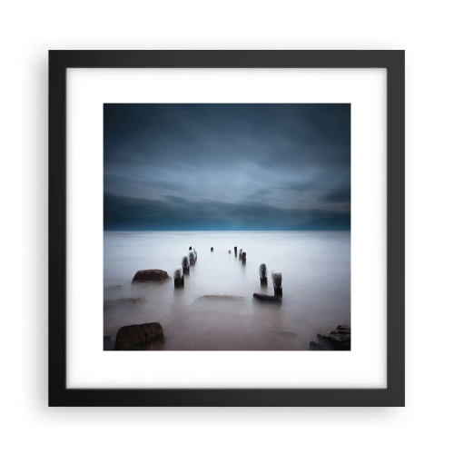 Póster en marco negro - El lago del pensamiento - 30x30 cm