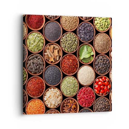 Cuadro sobre lienzo - Impresión de Imagen - Todos los sabores del mundo - 40x40 cm
