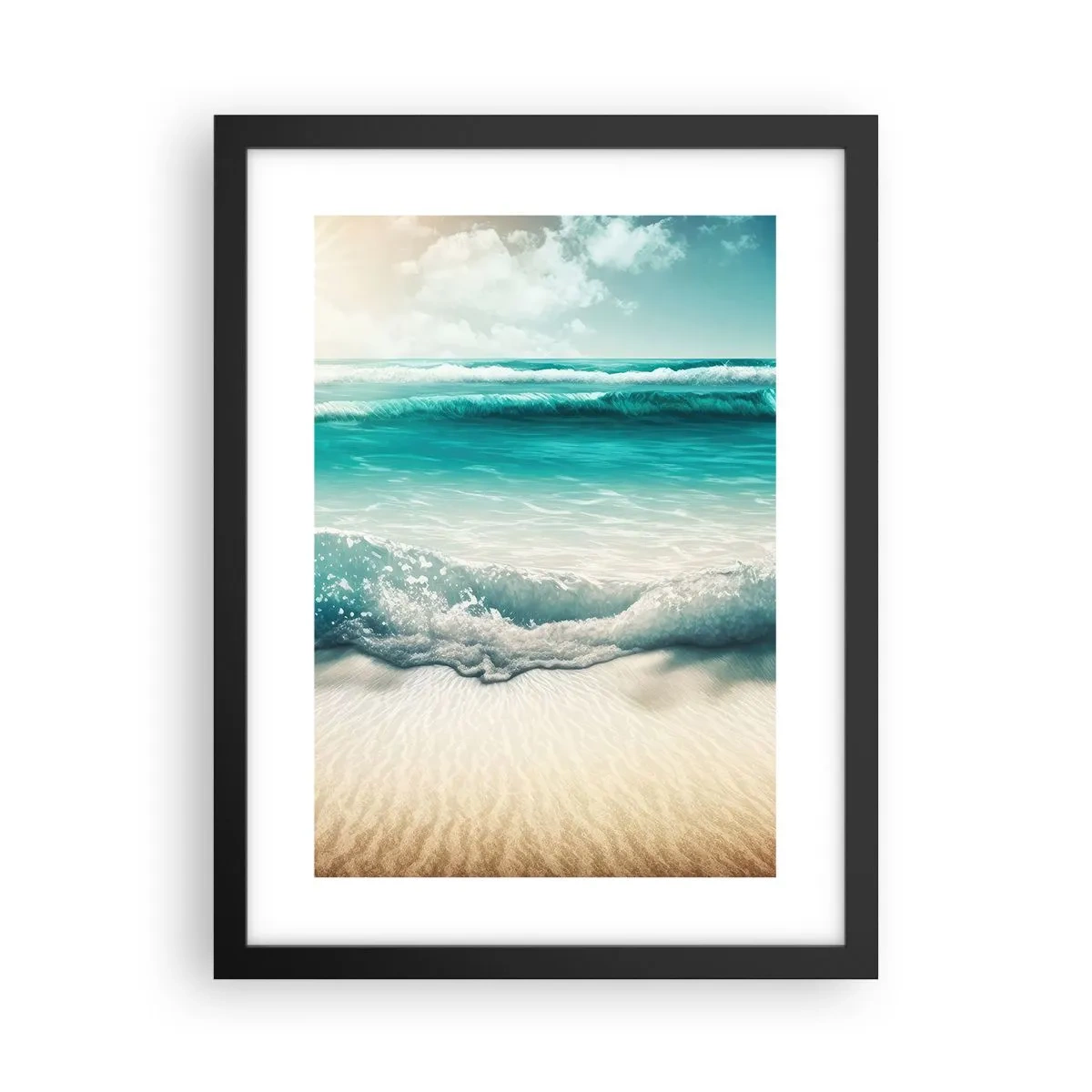 Póster en marco negro - Calma oceánica - 30x40 cm