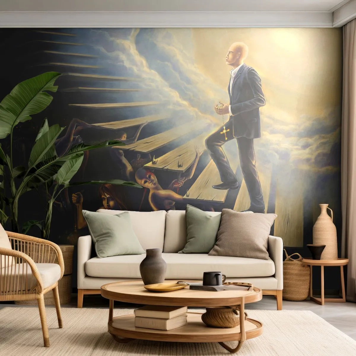 Fotomural Premium Canvas - Dantesco viaje hacia la luz - Abstracción, Fantasía, Gente - 200x140 cm