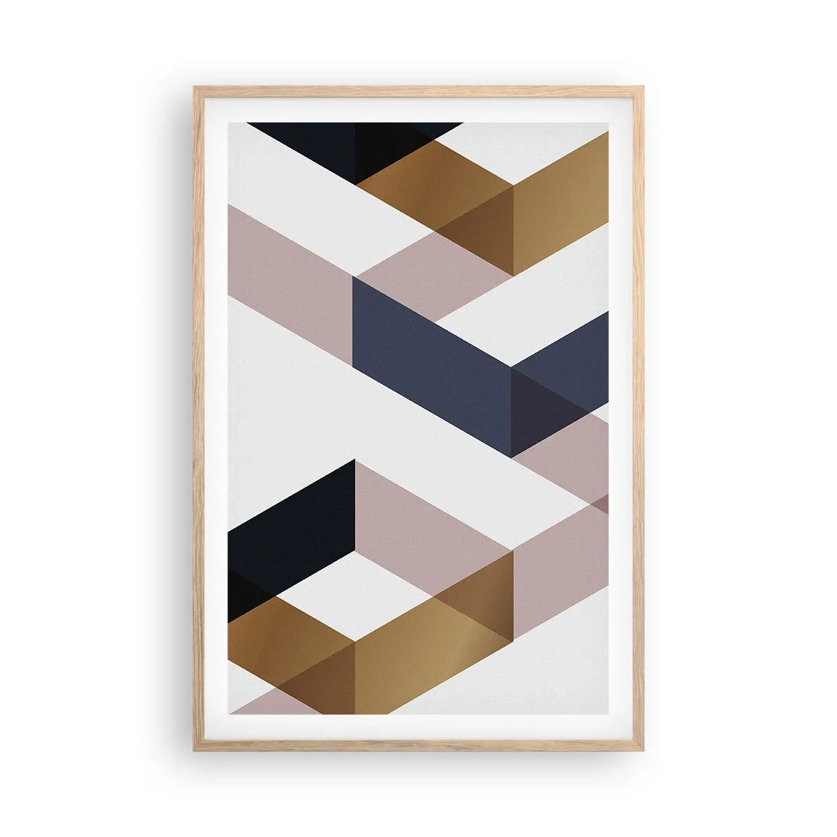 Póster en marco roble claro - Rectas y ángulos - 61x91 cm