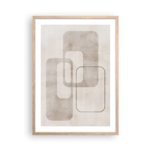 Póster en marco roble claro - Fuga geométrica - 50x70 cm