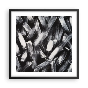 Póster en marco negro - Abstracción en el espíritu industrial - 50x50 cm