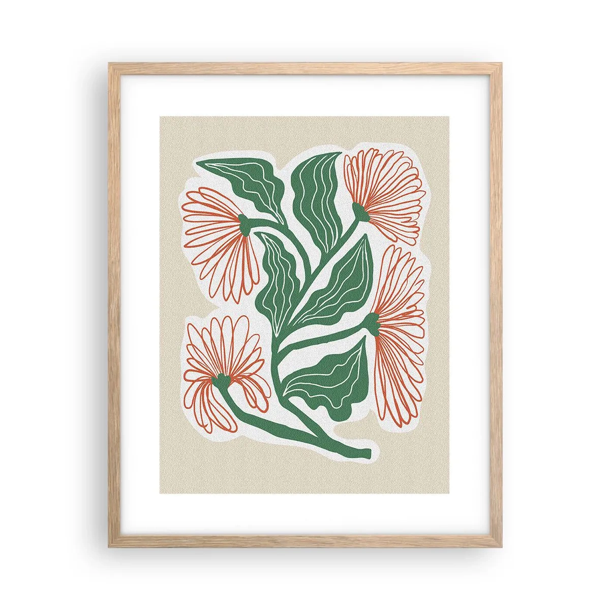 Póster en marco roble claro - Folclórico y moderno - 40x50 cm