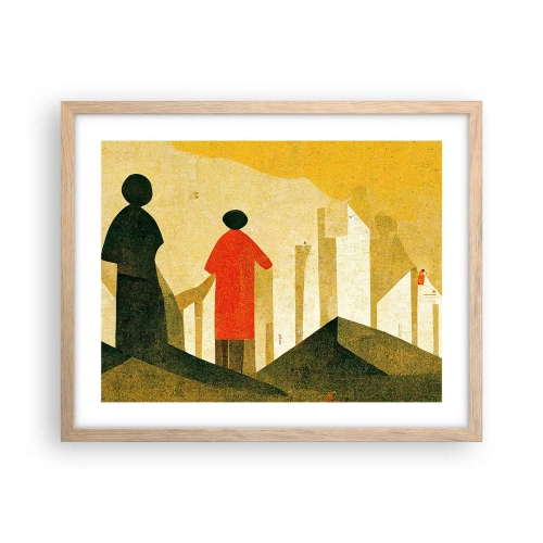 Póster en marco roble claro - Todavía lejos del destino - 50x40 cm