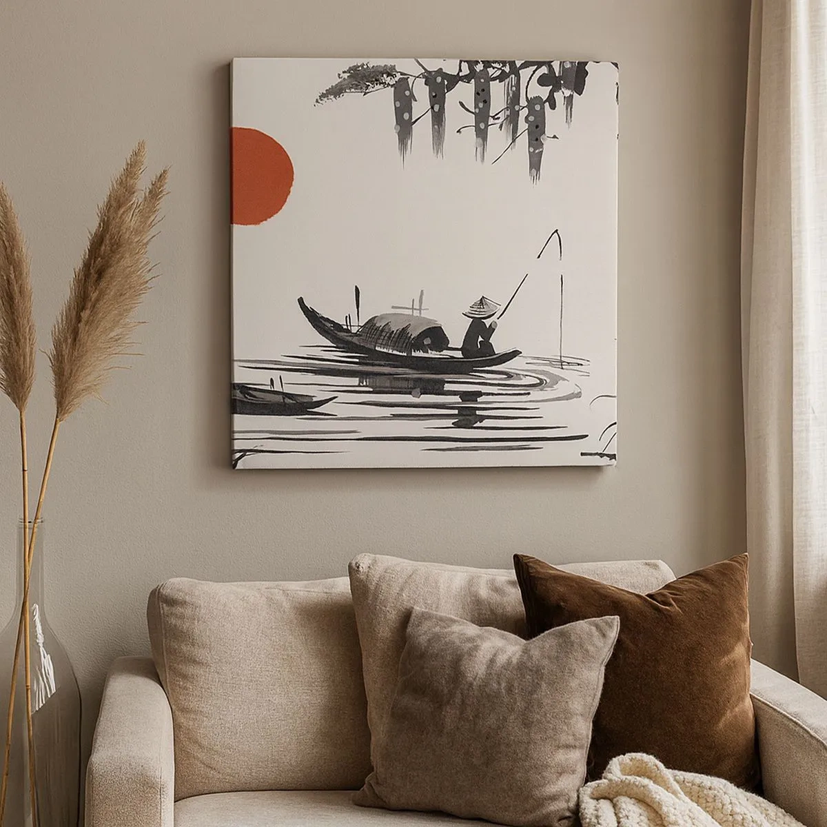 Cuadro sobre lienzo - Impresión de Imagen - Una tarde asiática - 30x30 cm