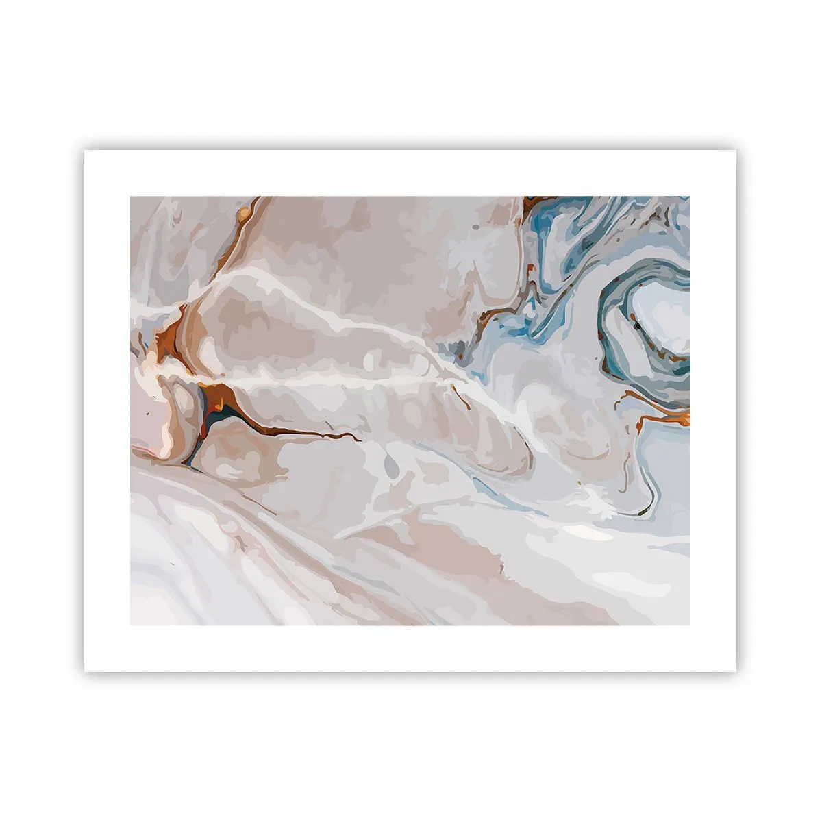 Póster - El azul serpentea por el blanco - 50x40 cm