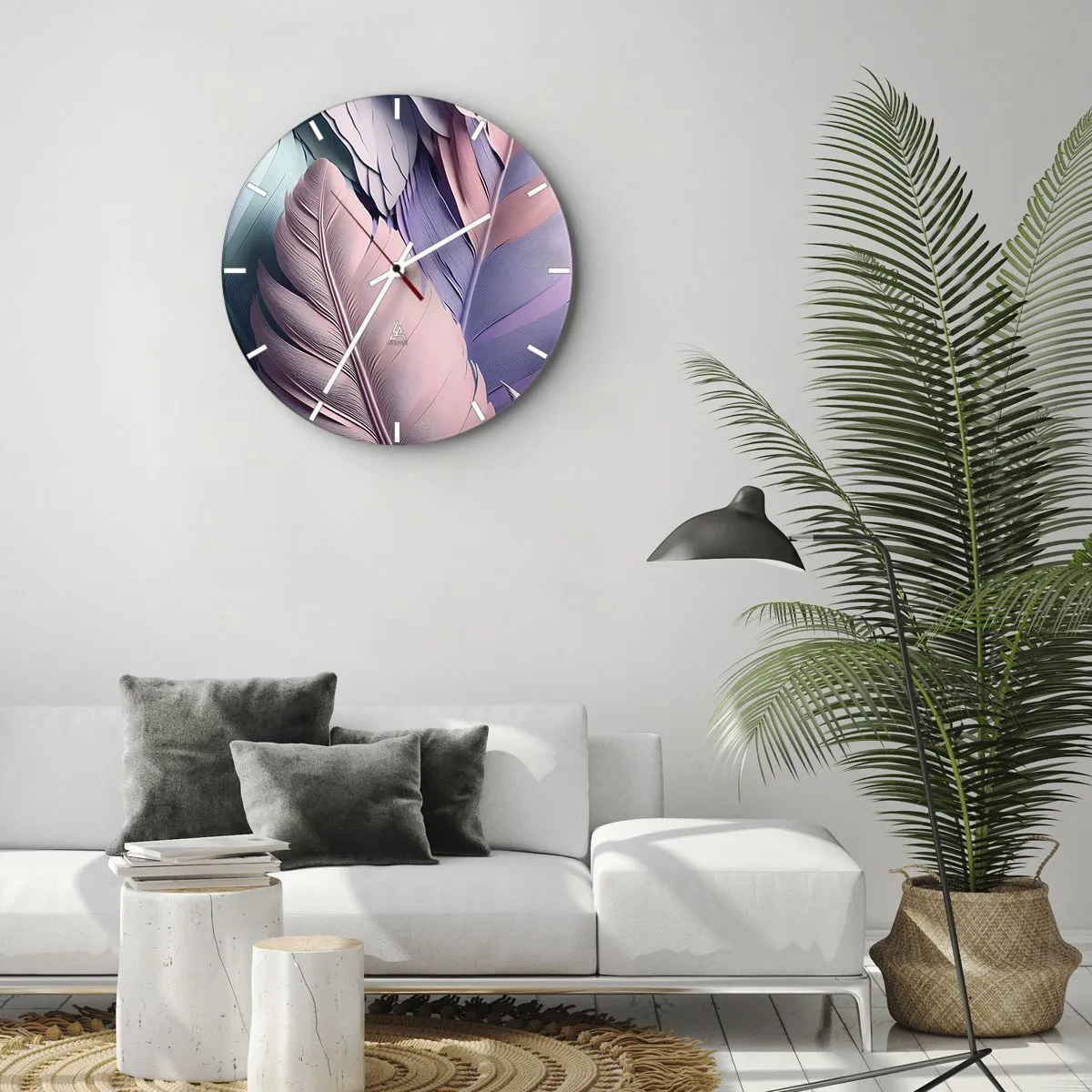 Reloj de pared - Reloj de vidrio - Pájaro chic - 40x40 cm