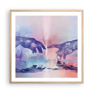 Póster en marco roble claro - Chispa divina de vida - 60x60 cm