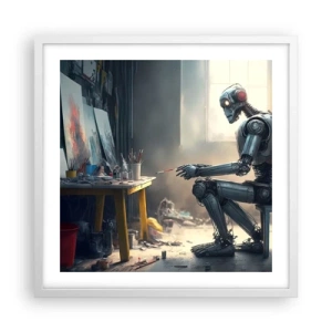 Póster en marco blanco - El acto de creación - 50x50 cm