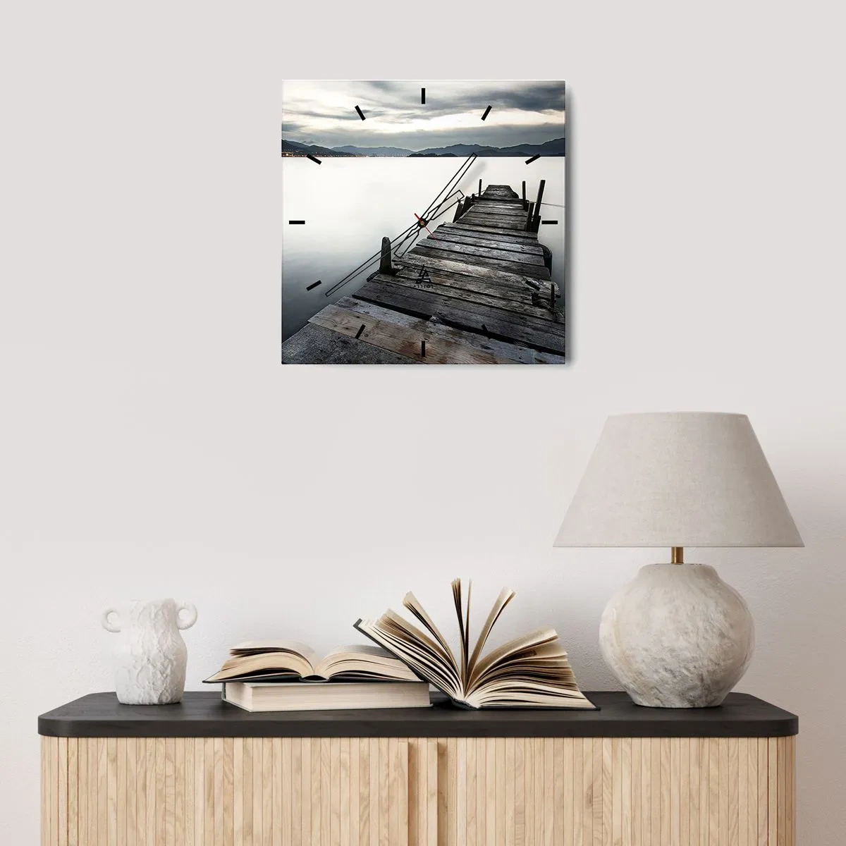 Reloj de pared - Reloj de vidrio - Sumérjase en la paz - 30x30 cm