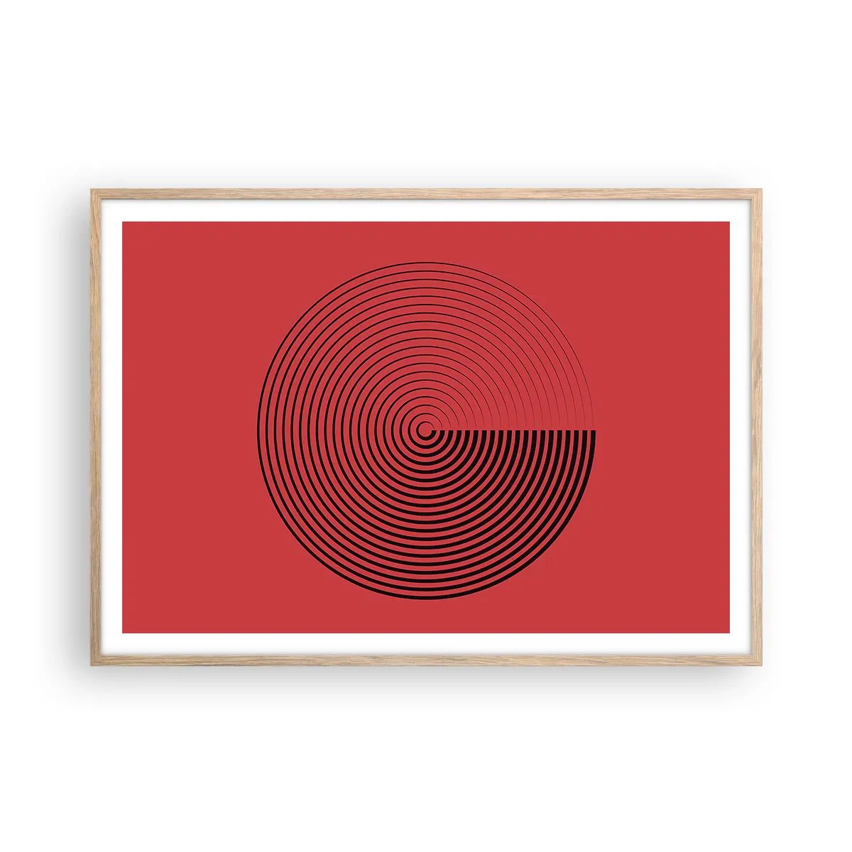 Póster en marco roble claro - Movimiento circular - 100x70 cm