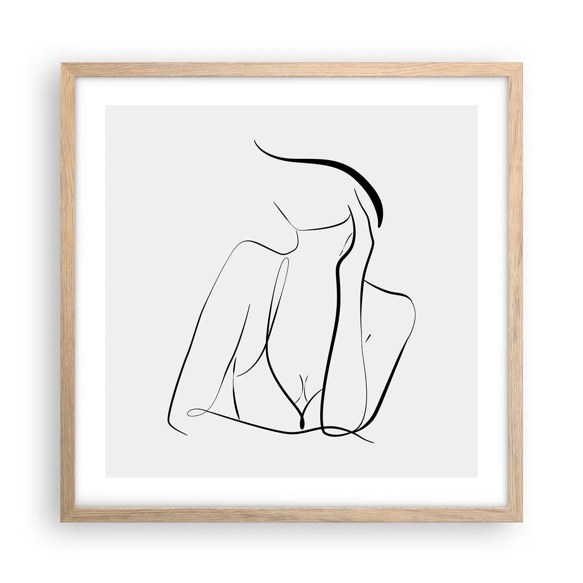 Póster en marco roble claro - En la ola de sueños - 50x50 cm