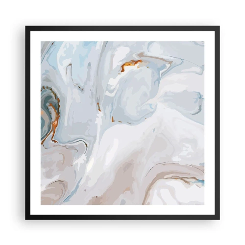 Póster en marco negro - Blanco fusión - 60x60 cm