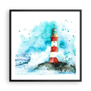 Póster en marco negro - La unidad de los elementos - 60x60 cm