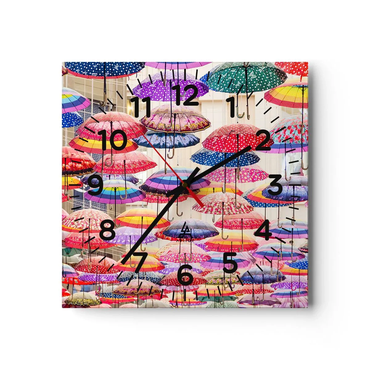 Reloj de pared - Reloj de vidrio - Pradera urbana - 30x30 cm