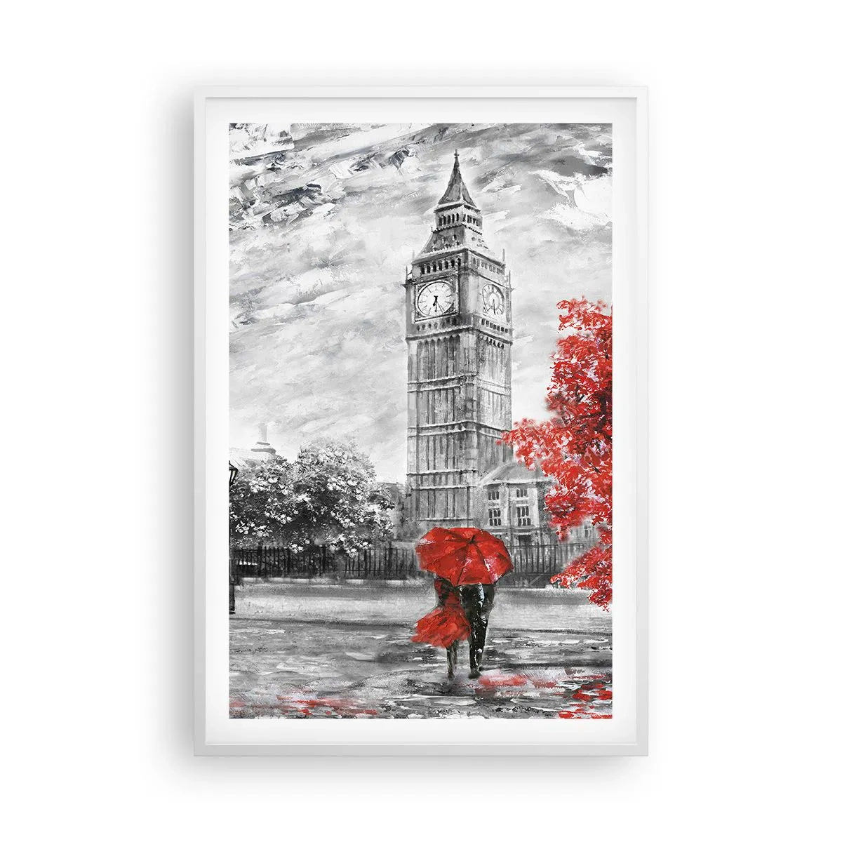 Póster en marco blanco - Un día emocionante - 61x91 cm