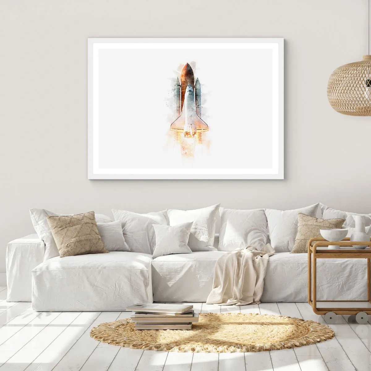 Póster en marco blanco - El comienzo de la exploración - 70x50 cm