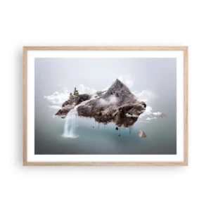 Póster en marco roble claro - Isla surrealista - 70x50 cm
