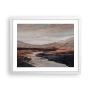 Póster en marco blanco -  Valle apacible - 50x40 cm