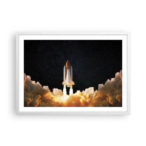 Póster en marco blanco - ¡Ad astra! - 70x50 cm