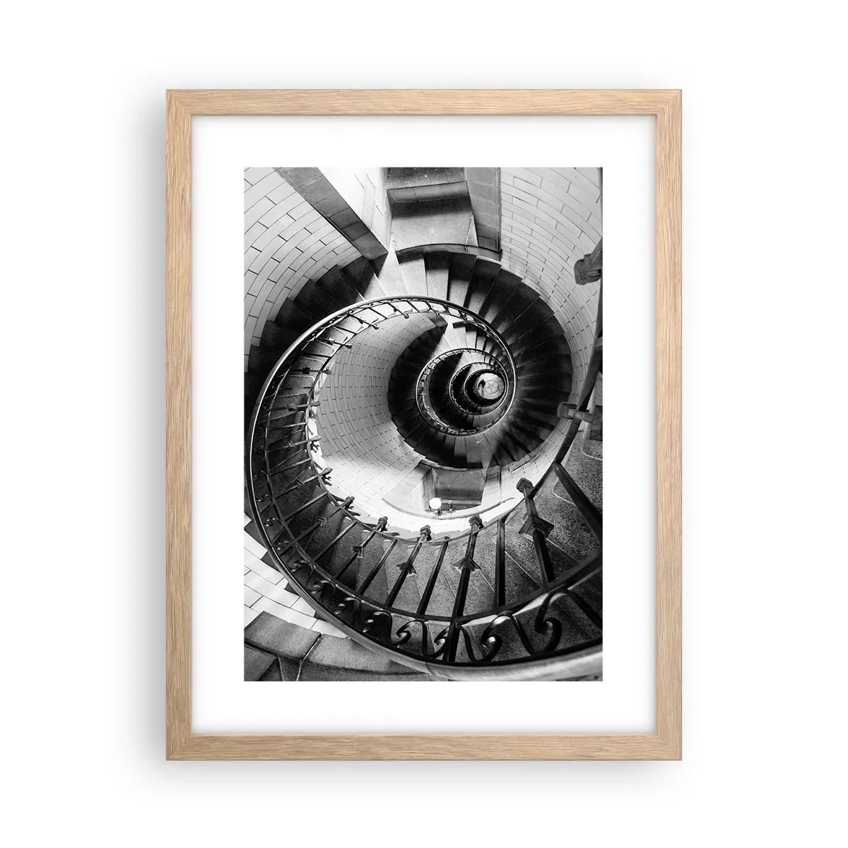 Póster en marco roble claro - Cada vez más alto - 30x40 cm