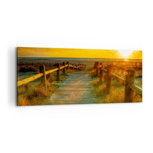 Cuadro sobre lienzo - Impresión de Imagen - Bañado en oro viejo - 100x40 cm