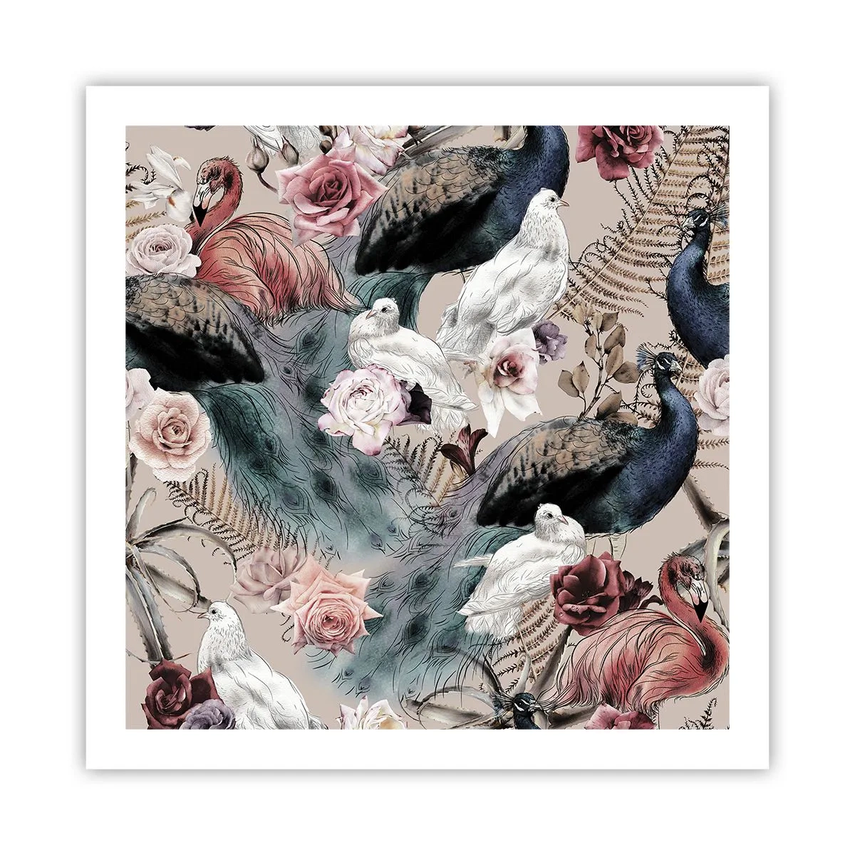 Póster - En un jardín de palacio - 60x60 cm