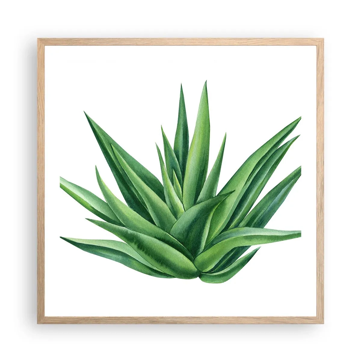 Póster en marco roble claro - Verde - fuerza - vida - 60x60 cm