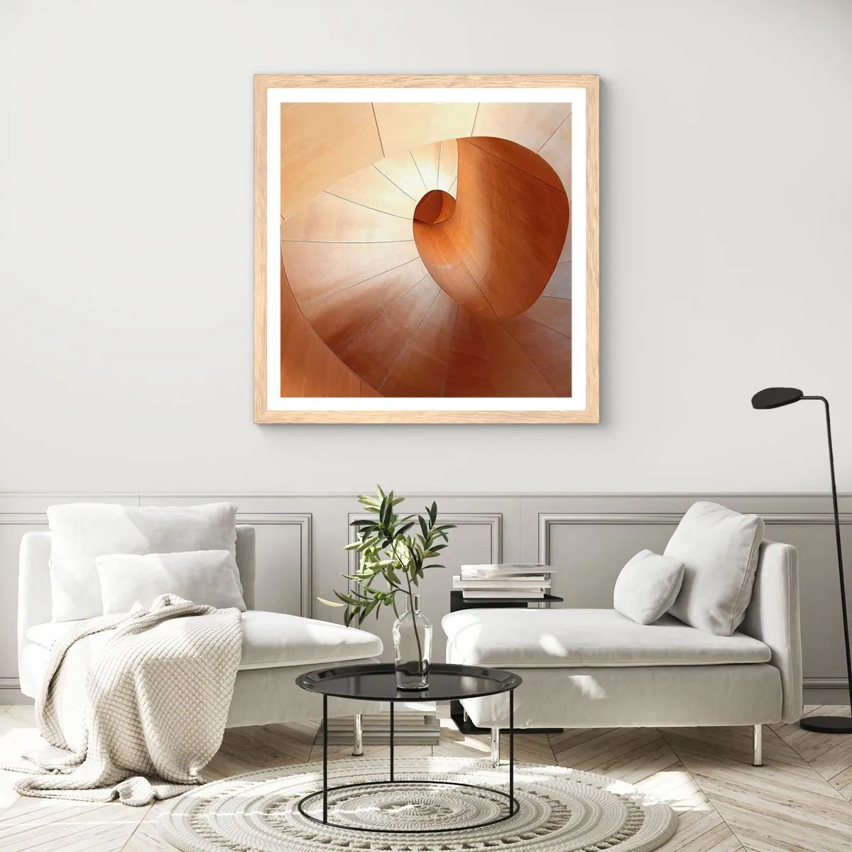 Póster en marco roble claro - Serpentina arquitectónica - 60x60 cm