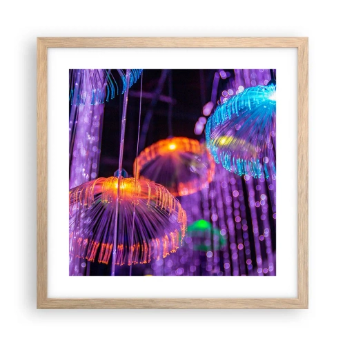 Póster en marco roble claro - Fuente luminosa - 40x40 cm