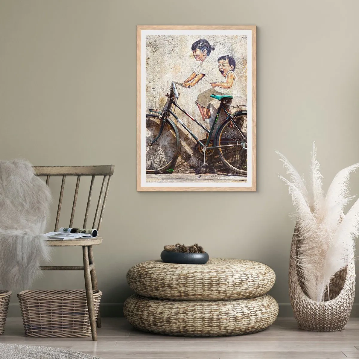 Póster en marco roble claro - ¿Verdadero o falso? - 50x70 cm