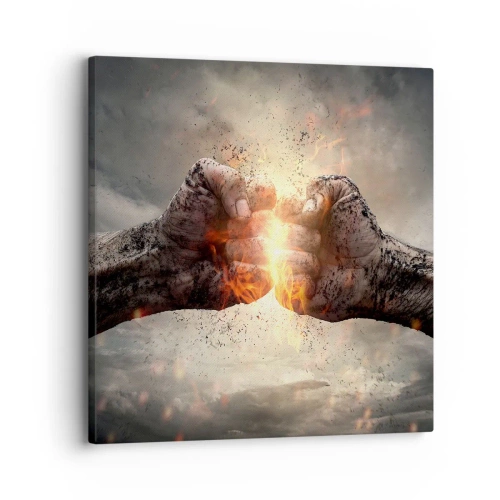Cuadro sobre lienzo - Impresión de Imagen - La lucha comienza - 30x30 cm