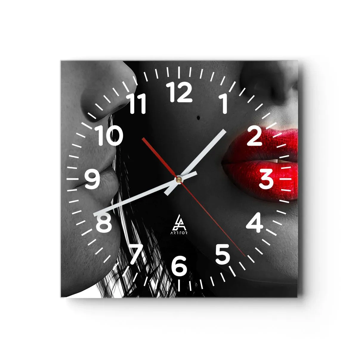 Reloj de pared - Reloj de vidrio - Cara a cara  - 30x30 cm