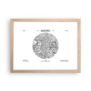 Póster en marco roble claro - Anatomía de Madrid - 40x30 cm