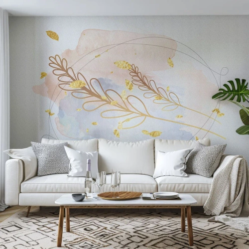 Fotomural Premium Canvas - Ráfaga dorada - Brillante, minimalista, Moderno - 150x105 cm