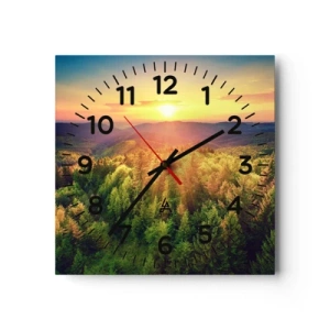 Reloj de pared - Reloj de vidrio - Desde lo alto - 30x30 cm