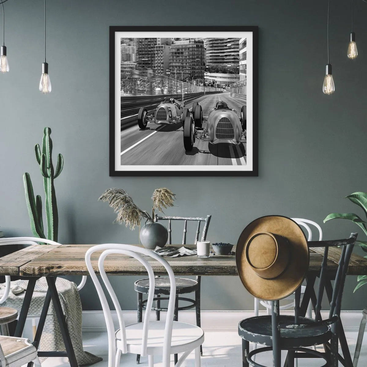 Póster en marco negro - Érase una vez en Montecarlo - 50x50 cm